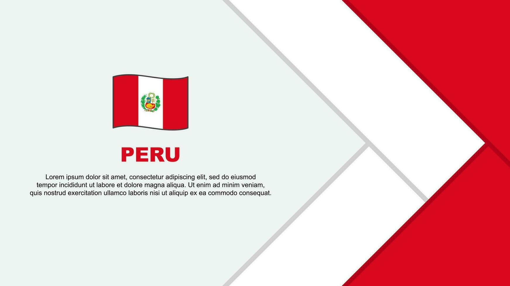 Peru vlag abstract achtergrond ontwerp sjabloon. Peru onafhankelijkheid dag banier tekenfilm vector illustratie. tekenfilm