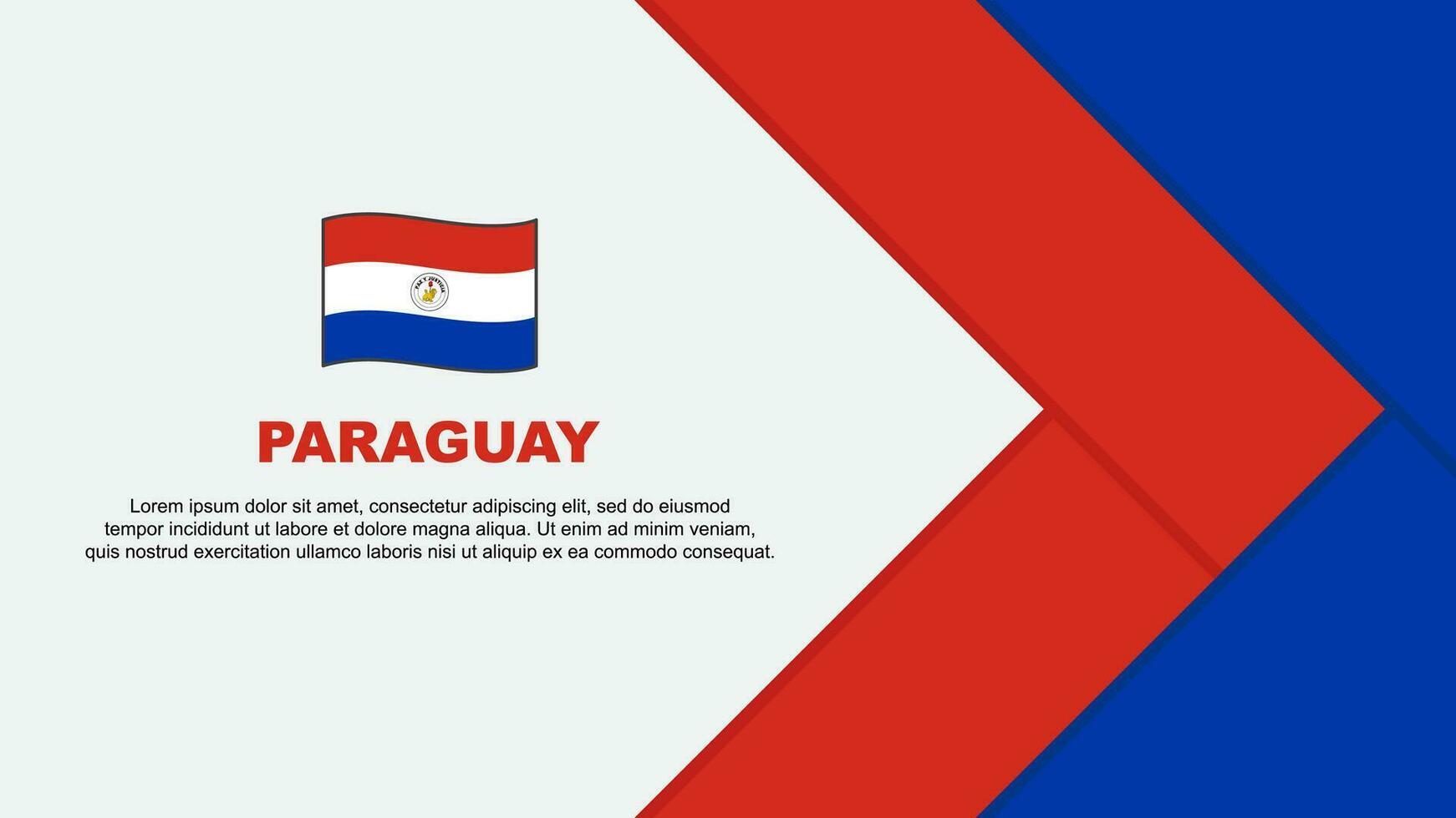 Paraguay vlag abstract achtergrond ontwerp sjabloon. Paraguay onafhankelijkheid dag banier tekenfilm vector illustratie. tekenfilm