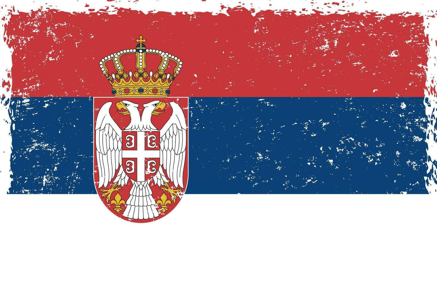 Servië vlag grunge verontrust stijl vector