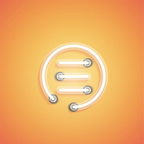 Gloeiend realistisch neonpictogram voor Web, vectorillustratie vector