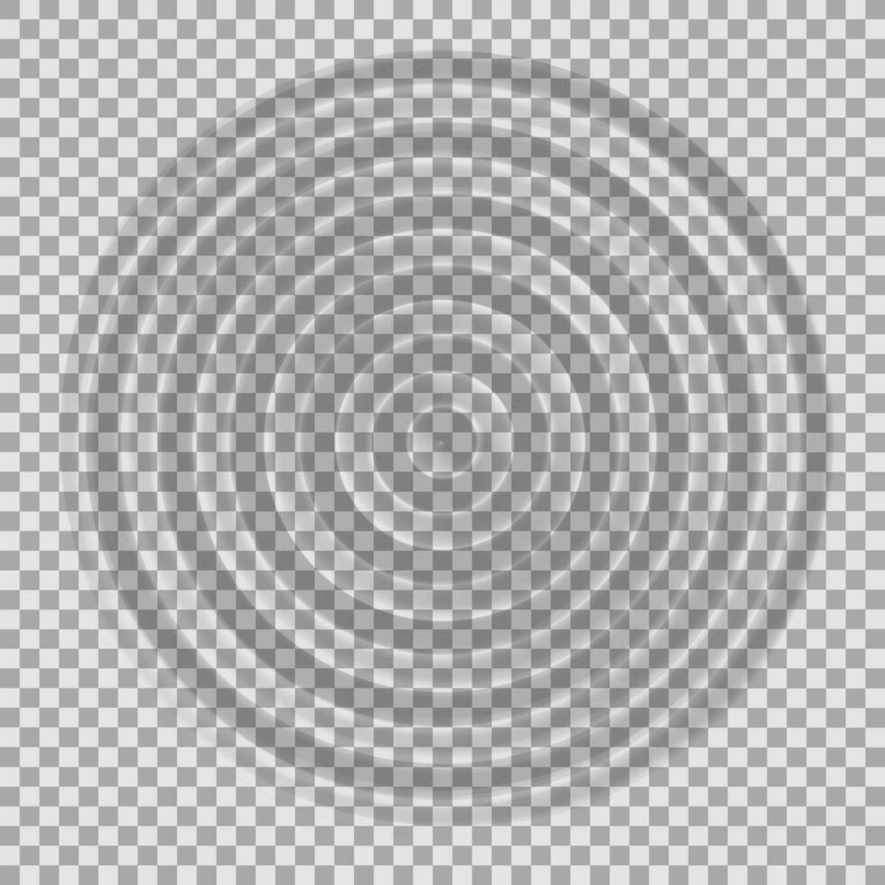 rimpeling water top visie. plons water concentrisch ringen met cirkel golven geïsoleerd Aan achtergrond. vector illustratie