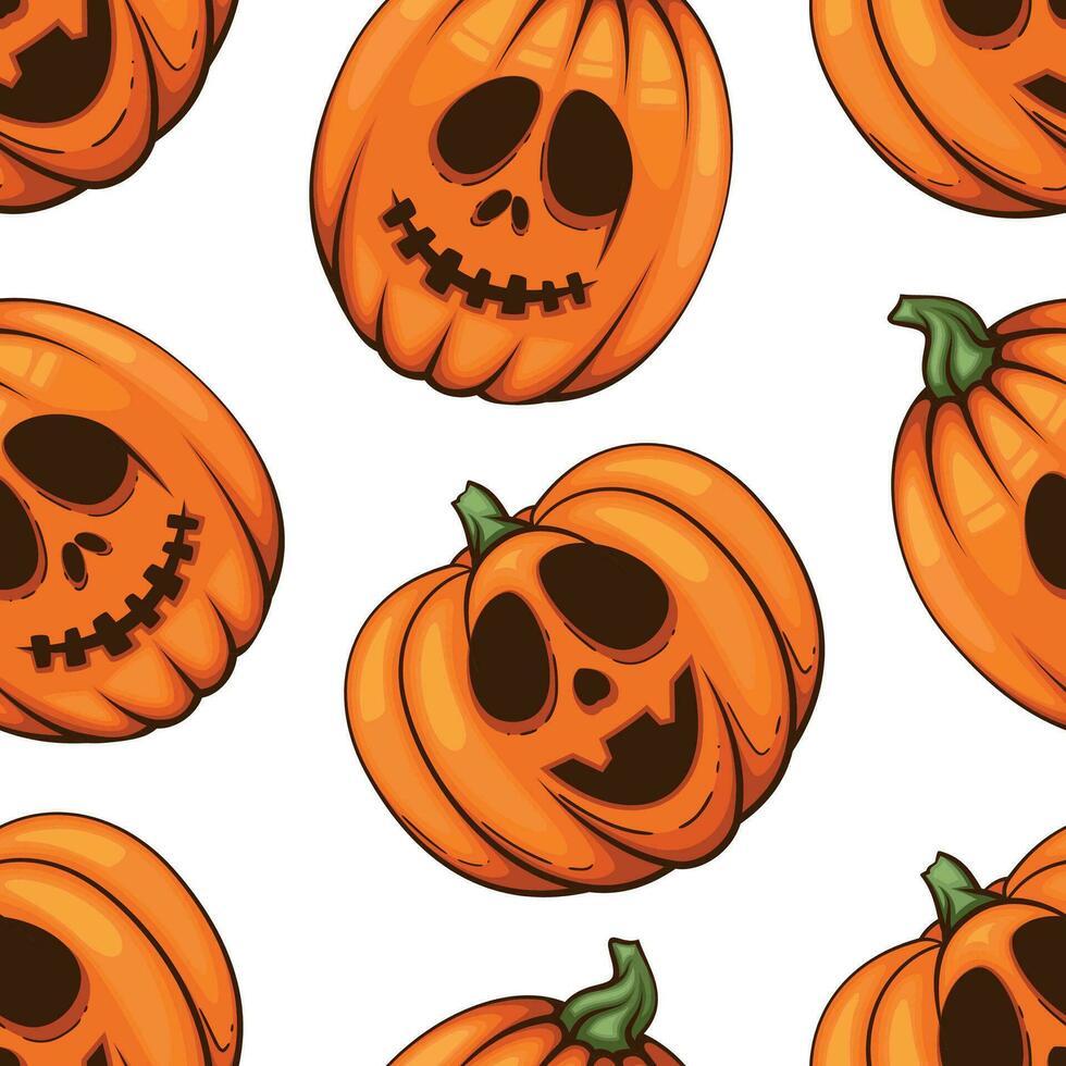 halloween patroon ontwerp, eng pompoen onheil achtergrond. spookachtig halloween achtergrond met pompoenen met eng gezichten, onheil pompoenen achtergrond vector