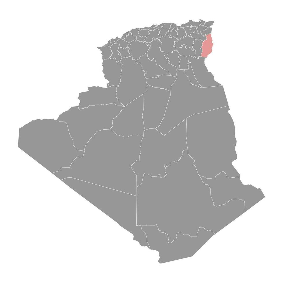 tebessa provincie kaart, administratief divisie van Algerije. vector