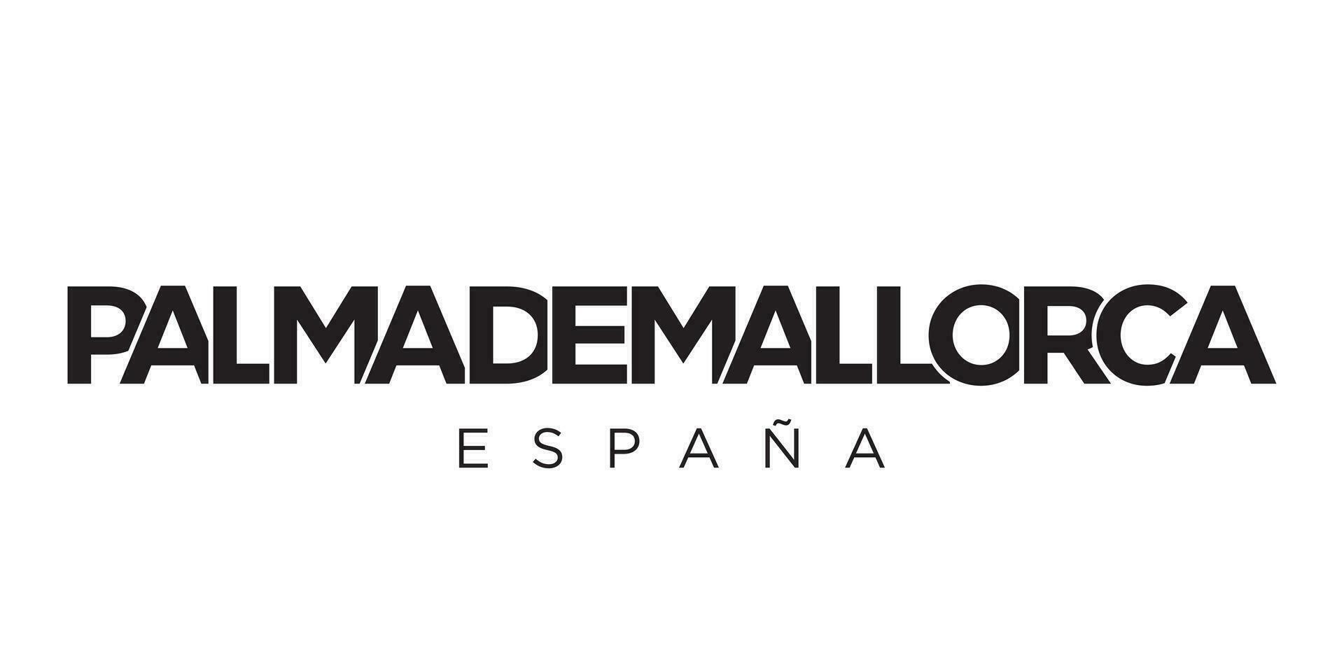 palma de Mallorca in de Spanje embleem. de ontwerp Kenmerken een meetkundig stijl, vector illustratie met stoutmoedig typografie in een modern lettertype. de grafisch leuze belettering.