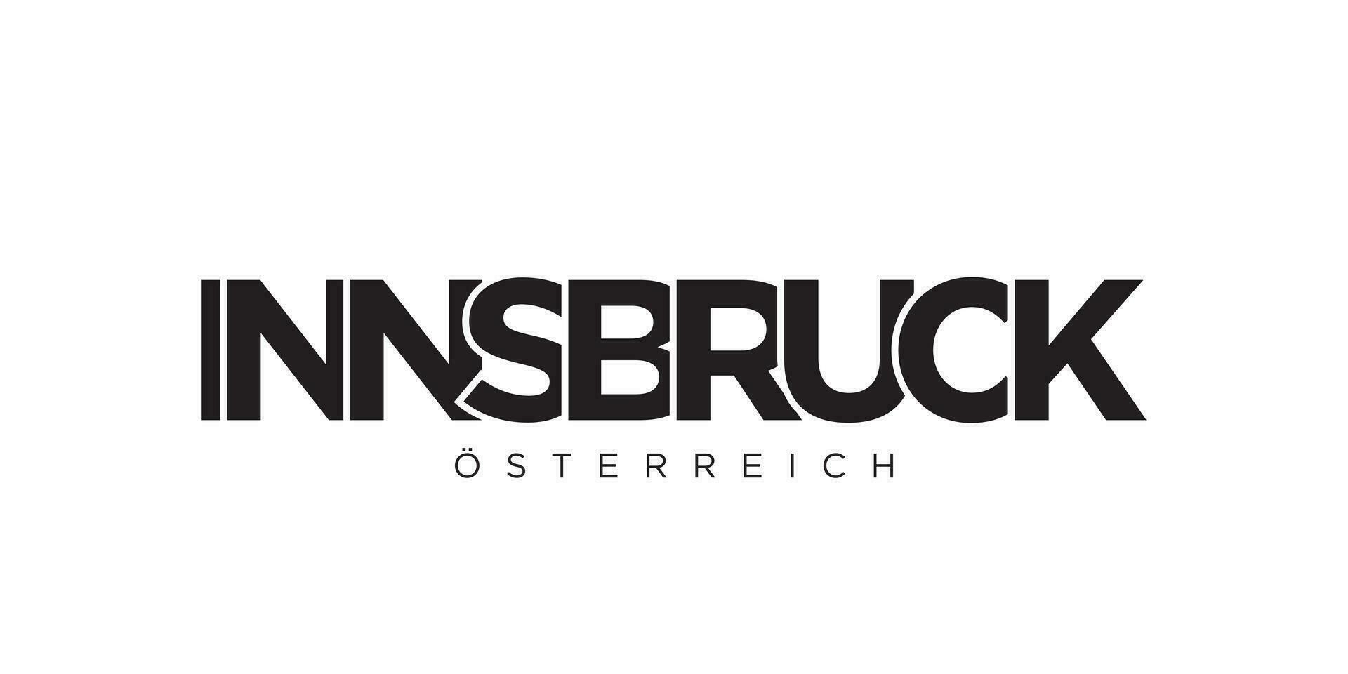 innsbruck in de Oostenrijk embleem. de ontwerp Kenmerken een meetkundig stijl, vector illustratie met stoutmoedig typografie in een modern lettertype. de grafisch leuze belettering.