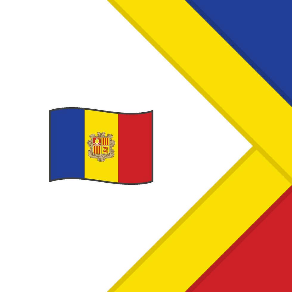 Andorra vlag abstract achtergrond ontwerp sjabloon. Andorra onafhankelijkheid dag banier sociaal media na. Andorra tekenfilm vector
