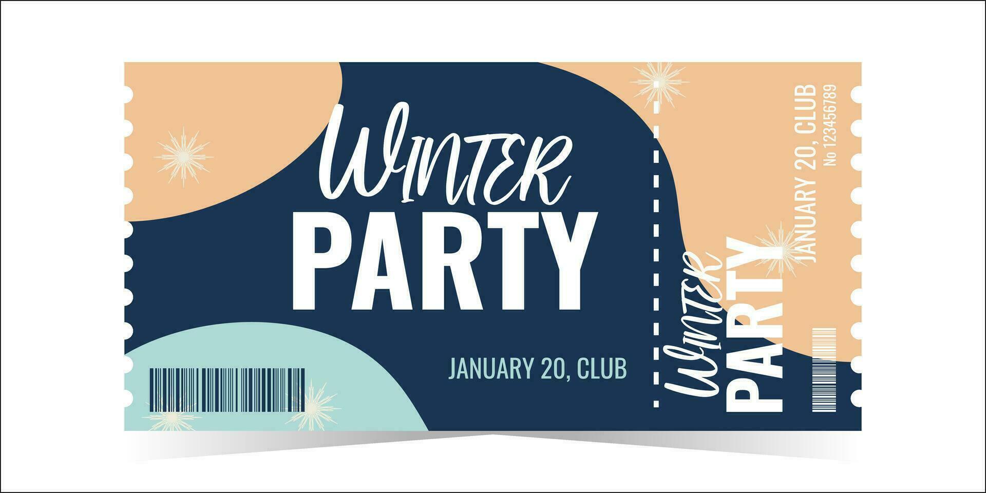 winter partij ticket vector