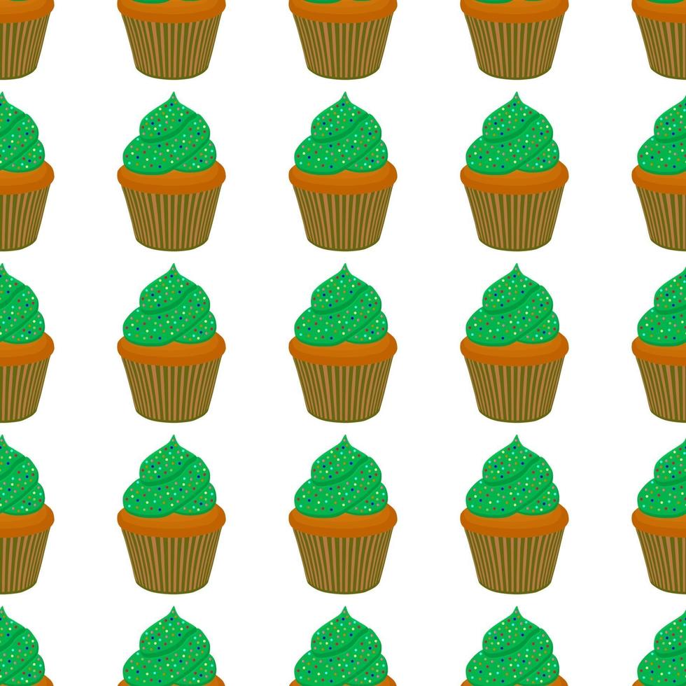 Ierse vakantie st patrick dag, naadloze groene muffins vector