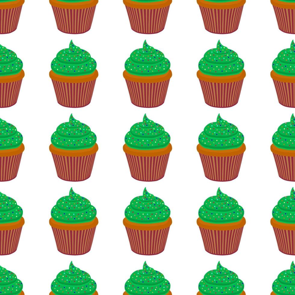 Ierse vakantie st patrick dag, naadloze groene muffins vector