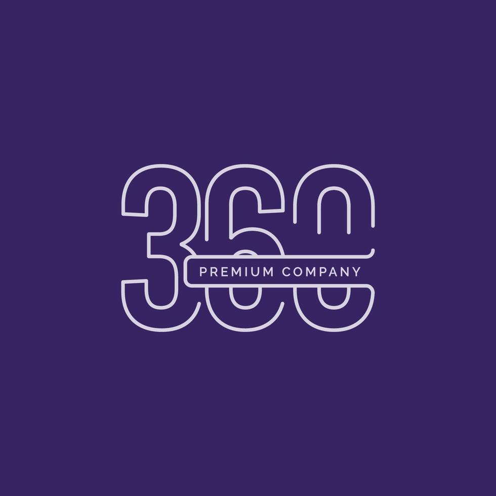 360 logo premium bedrijf vector sjabloon ontwerp illustratie