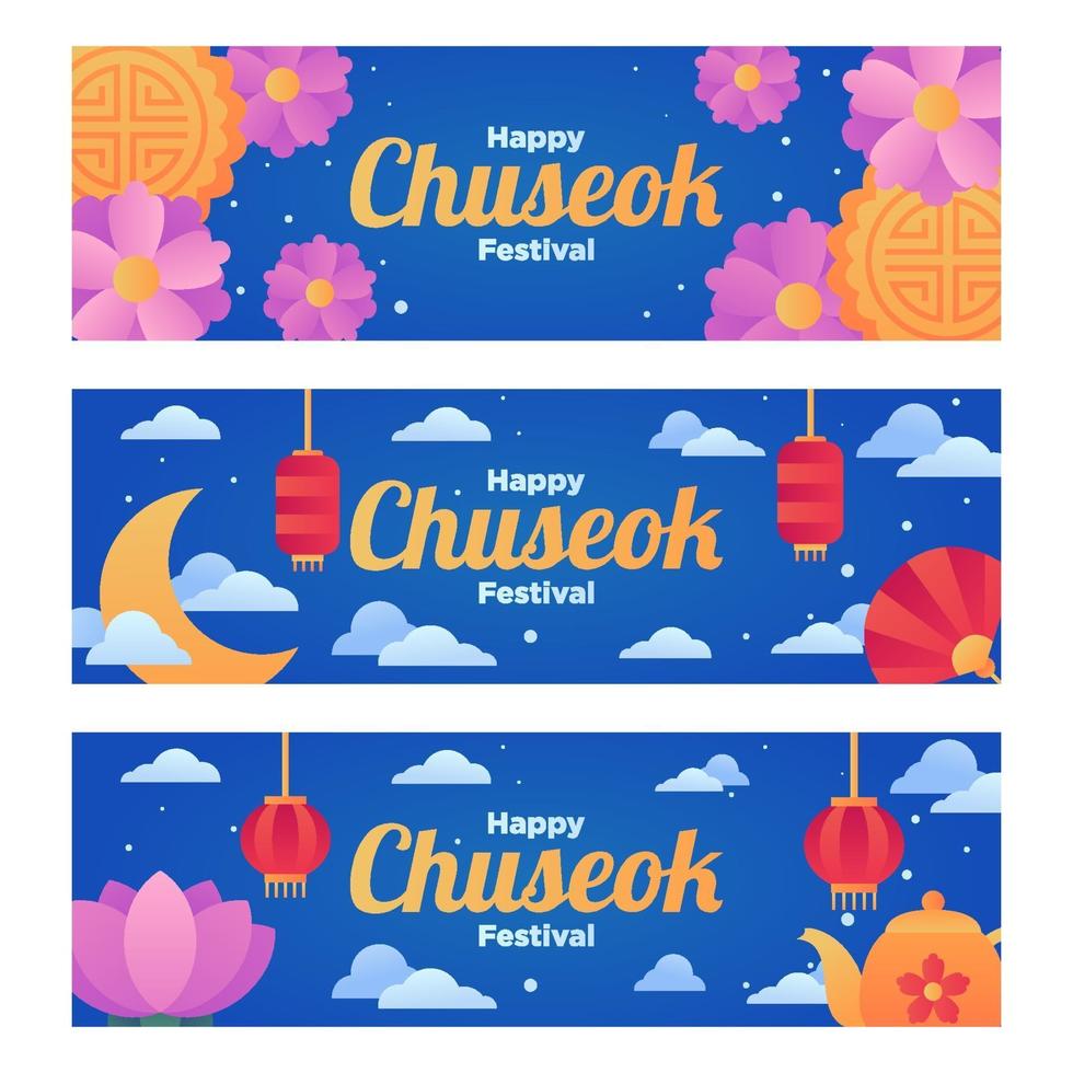 vrolijke chuseok festivalbanner vector