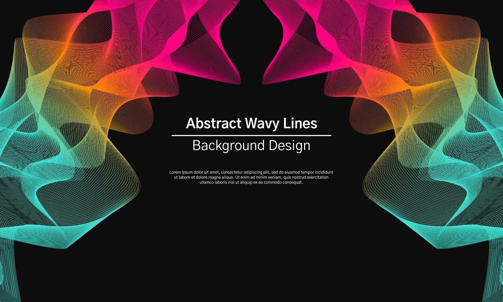 kleurrijk abstract golvend lijnenontwerp als achtergrond vector