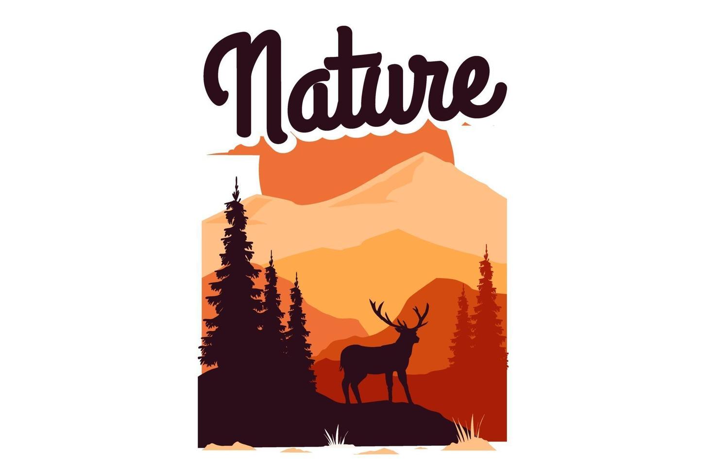 t-shirt verken de natuur berg vintage ilustation vector