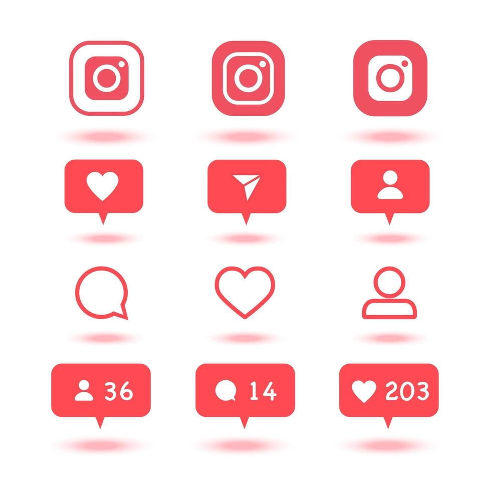 set van social media icon geïnspireerd door instagram. vectorillustratie. vector