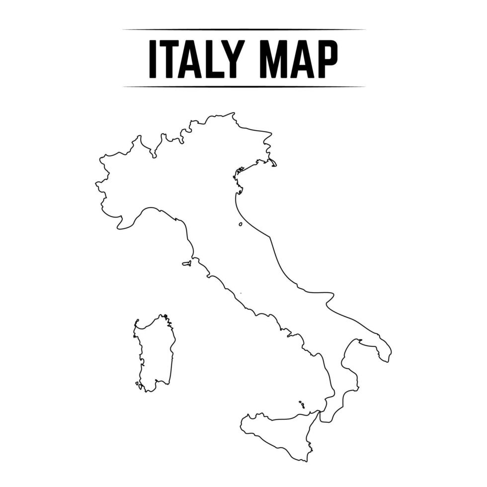 schets eenvoudige kaart van italië vector