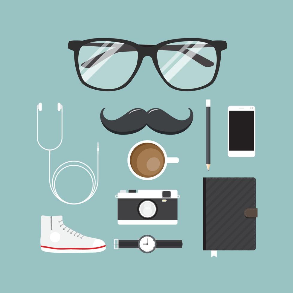 lifestyle accessoires. vector illustratie