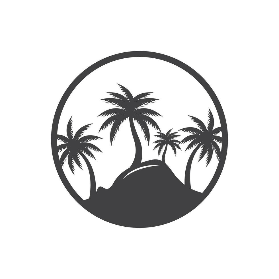 kokosnoot boom logo ontwerp, strand fabriek vector, palm boom zomer, illustratie sjabloon vector