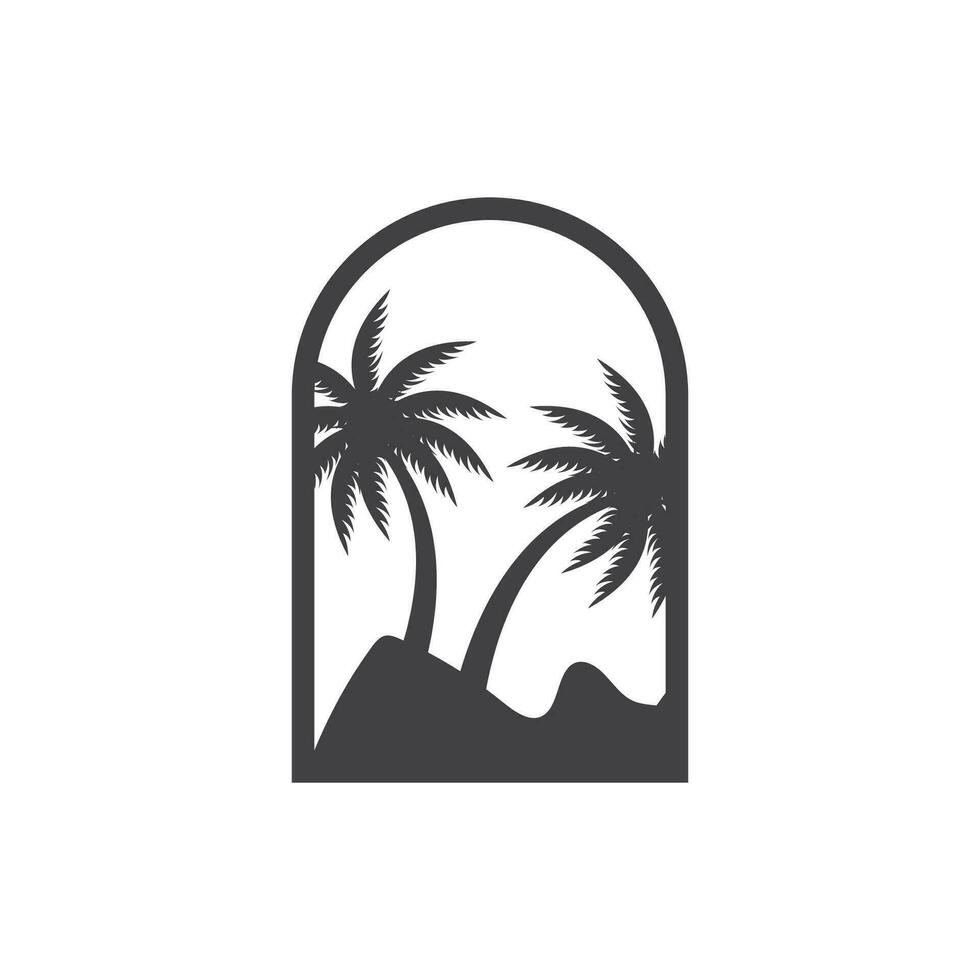 kokosnoot boom logo ontwerp, strand fabriek vector, palm boom zomer, illustratie sjabloon vector