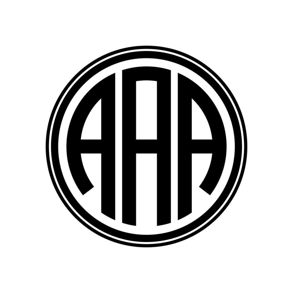 monogram cirkel logo lint stijl ontwerp sjabloon. aaa eerste brief. vector