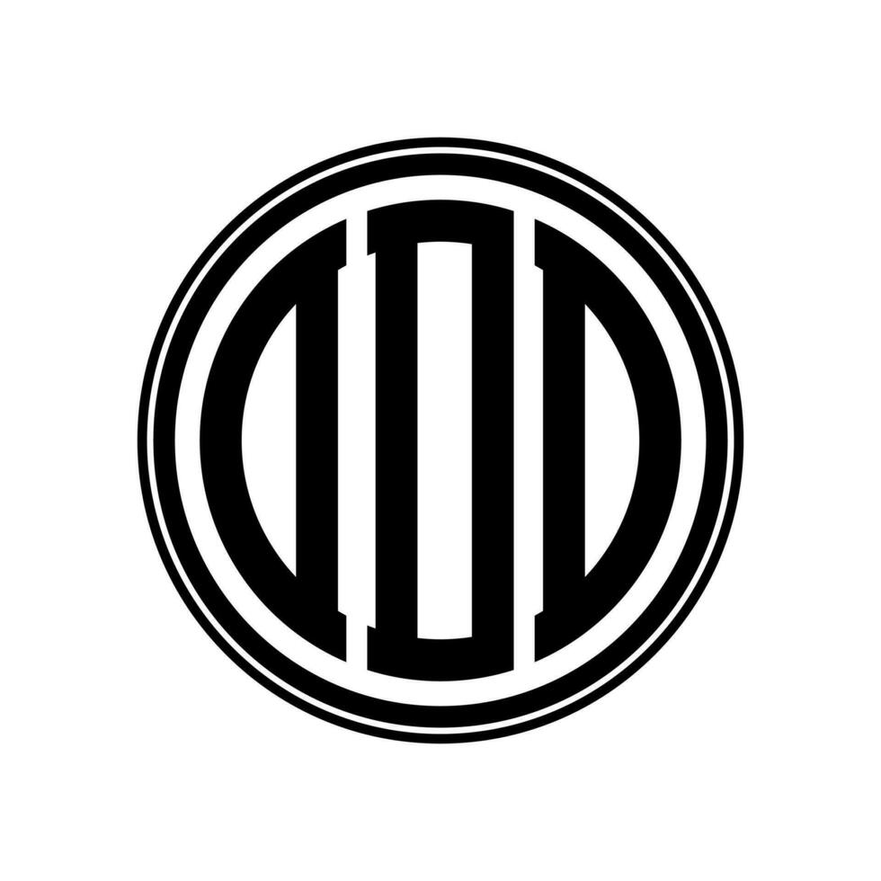 monogram cirkel logo lint stijl ontwerp sjabloon. ddd eerste brief. vector