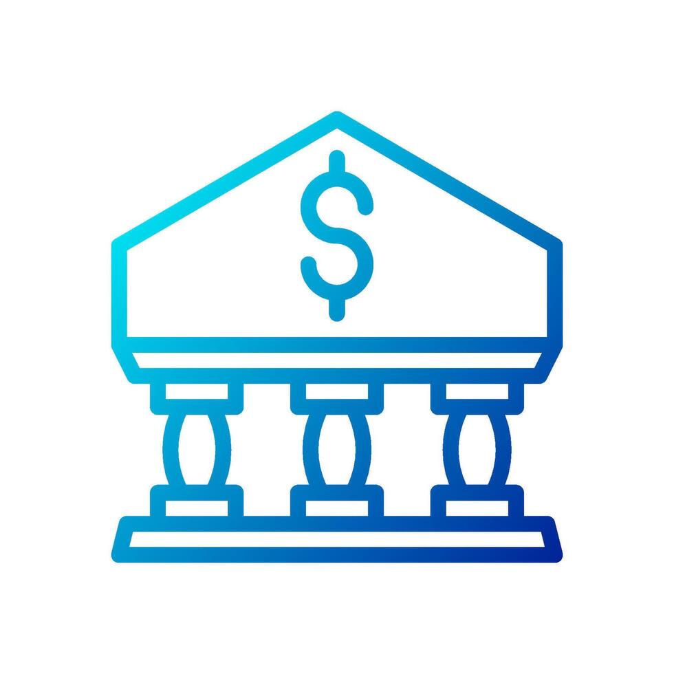 bank icoon helling blauw bedrijf symbool illustratie. vector