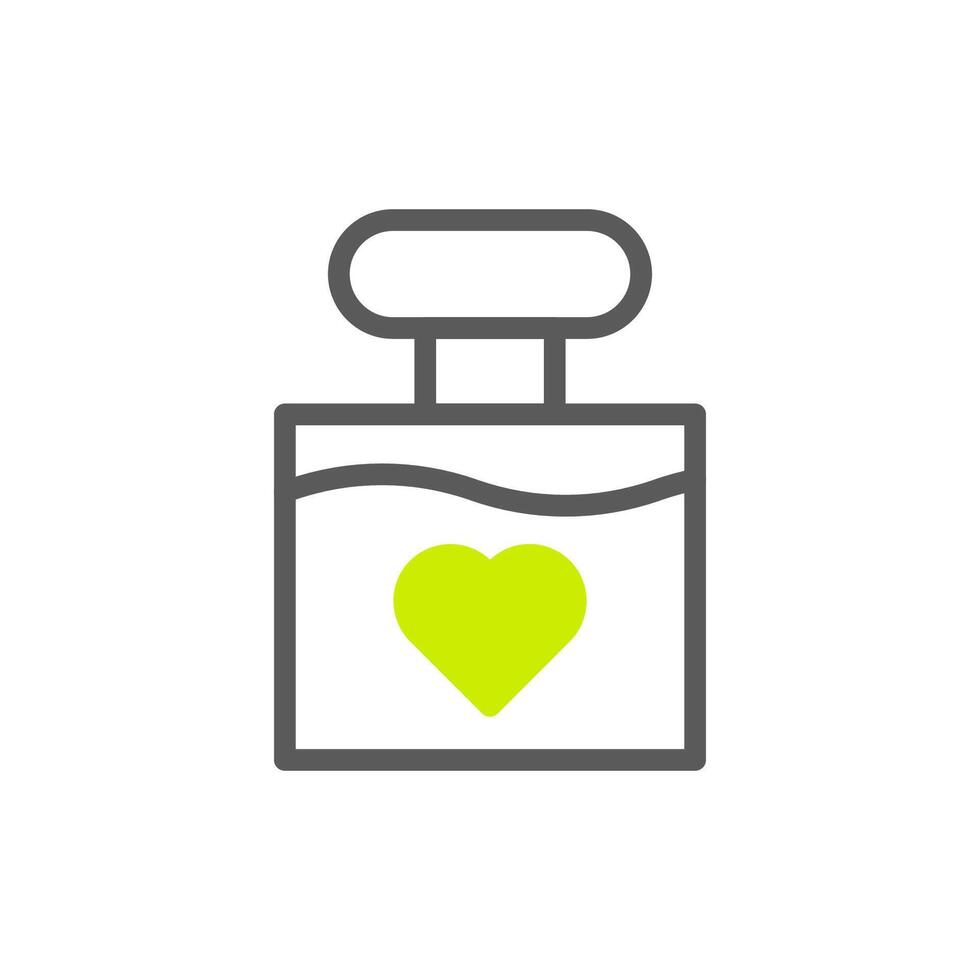 parfum liefde icoon duotoon grijs levendig groen kleur moeder dag symbool illustratie. vector