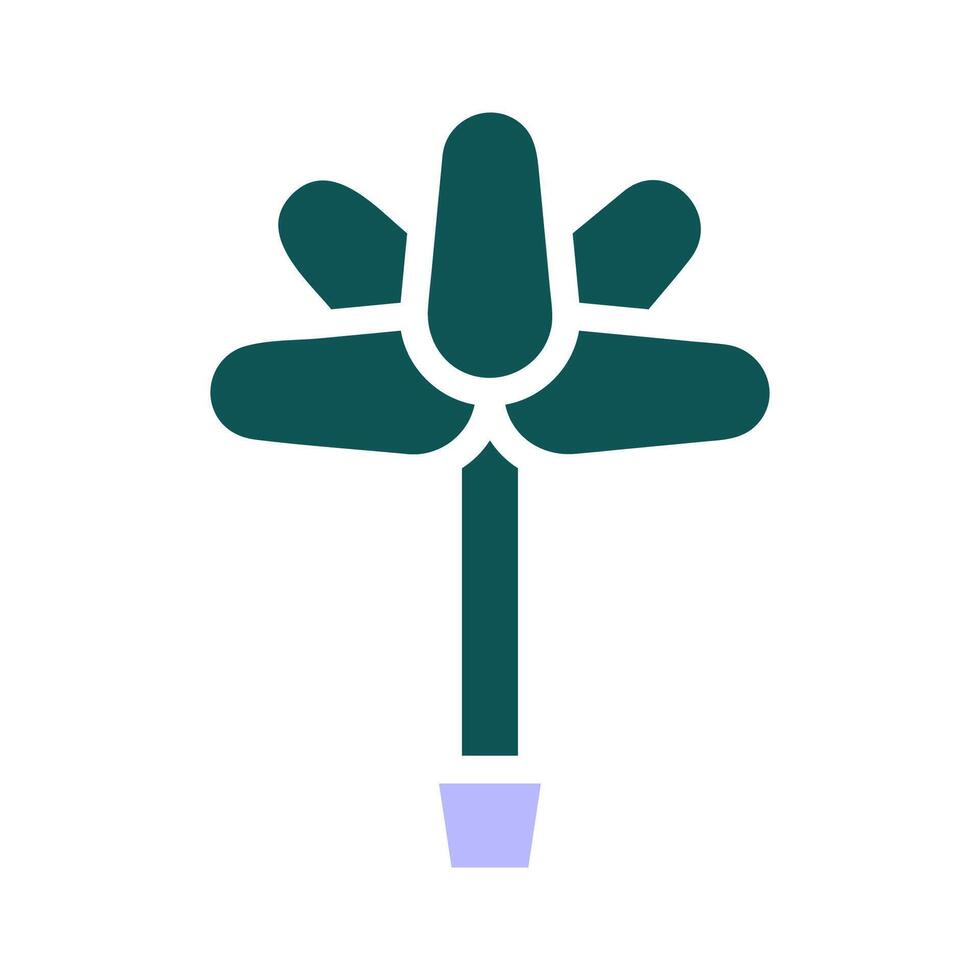 bloem icoon solide groen Purper kleur Pasen symbool illustratie. vector