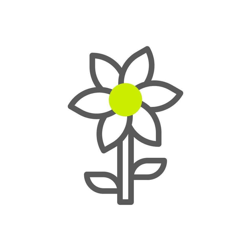 bloem icoon duotoon grijs levendig groen kleur moeder dag symbool illustratie. vector