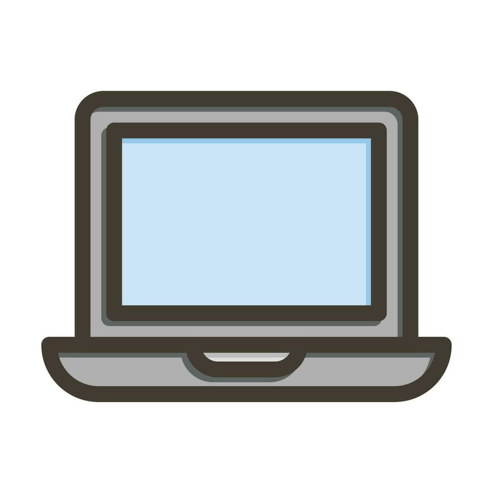 laptop vector dik lijn gevulde kleuren icoon voor persoonlijk en reclame gebruiken.