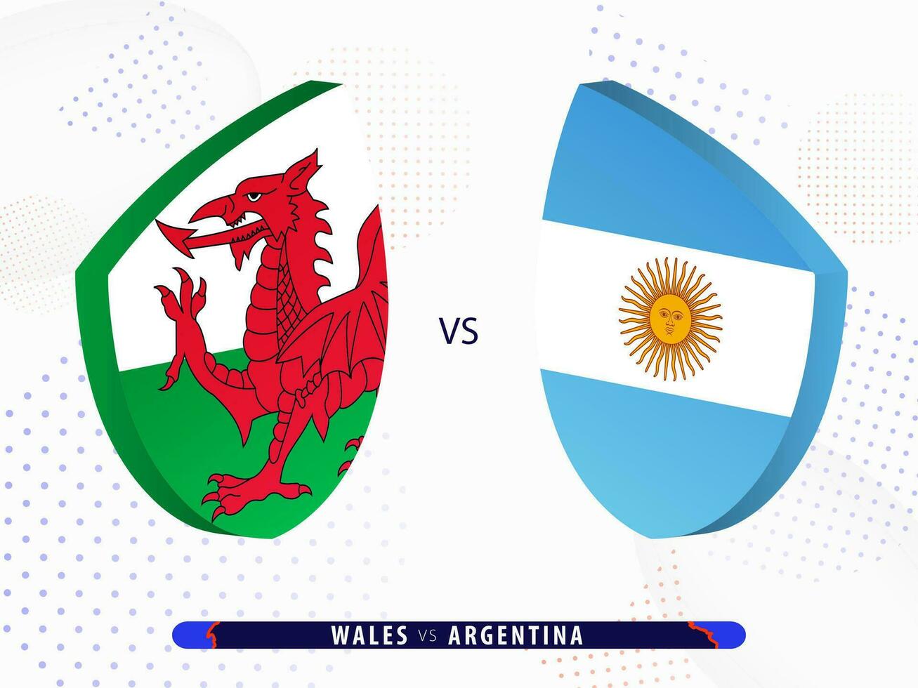 Wales vs Argentinië kwartfinale rugby wedstrijd, Internationale rugby wedstrijd 2023. vector