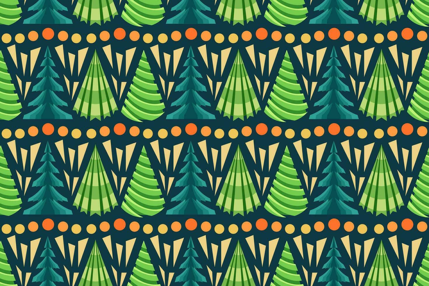 Kerstmis bomen naadloos patroon. eindeloos Kerstmis patroon met decoratief gestileerde groen sparren. vector