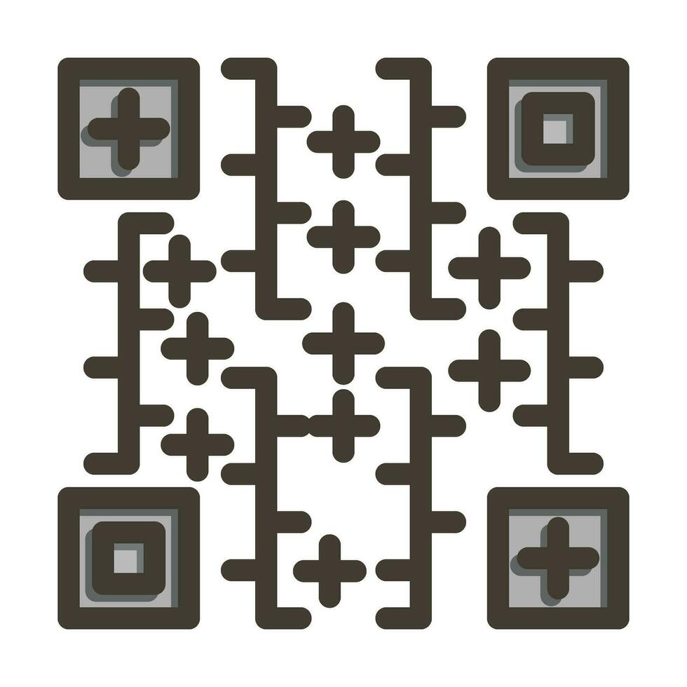 qr code vector dik lijn gevulde kleuren icoon voor persoonlijk en reclame gebruiken.