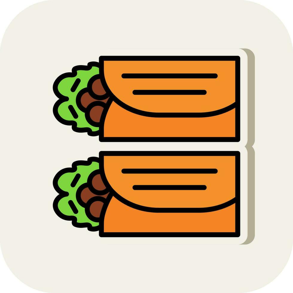 ontbijt burrito vector icoon ontwerp