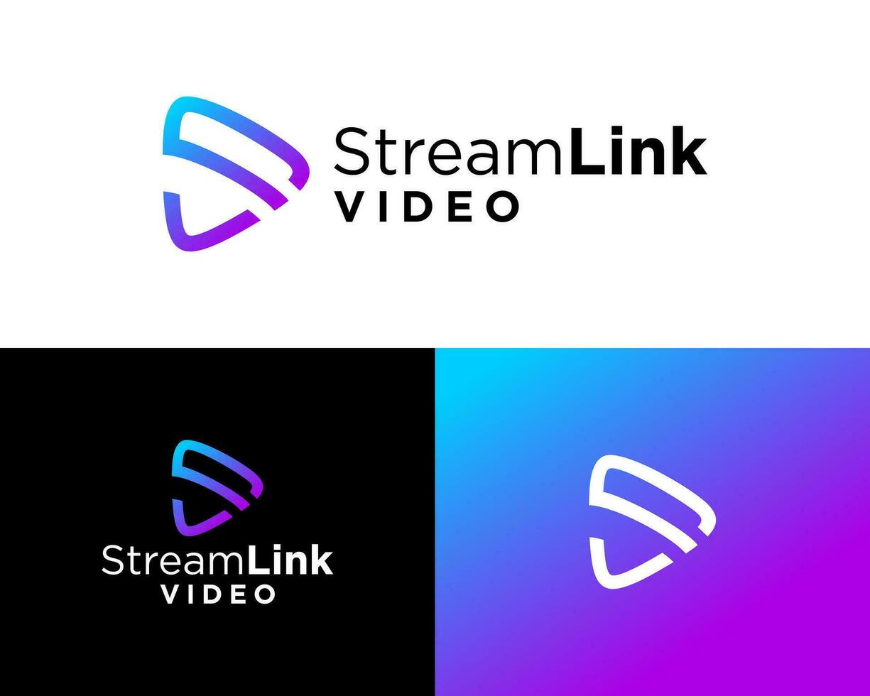 brief s monogram streaming video knop logo ontwerp. vector