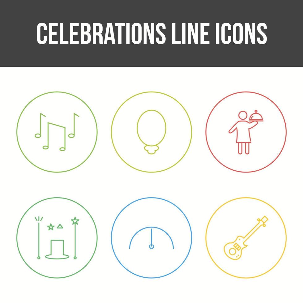 unieke viering lijn vector icon set