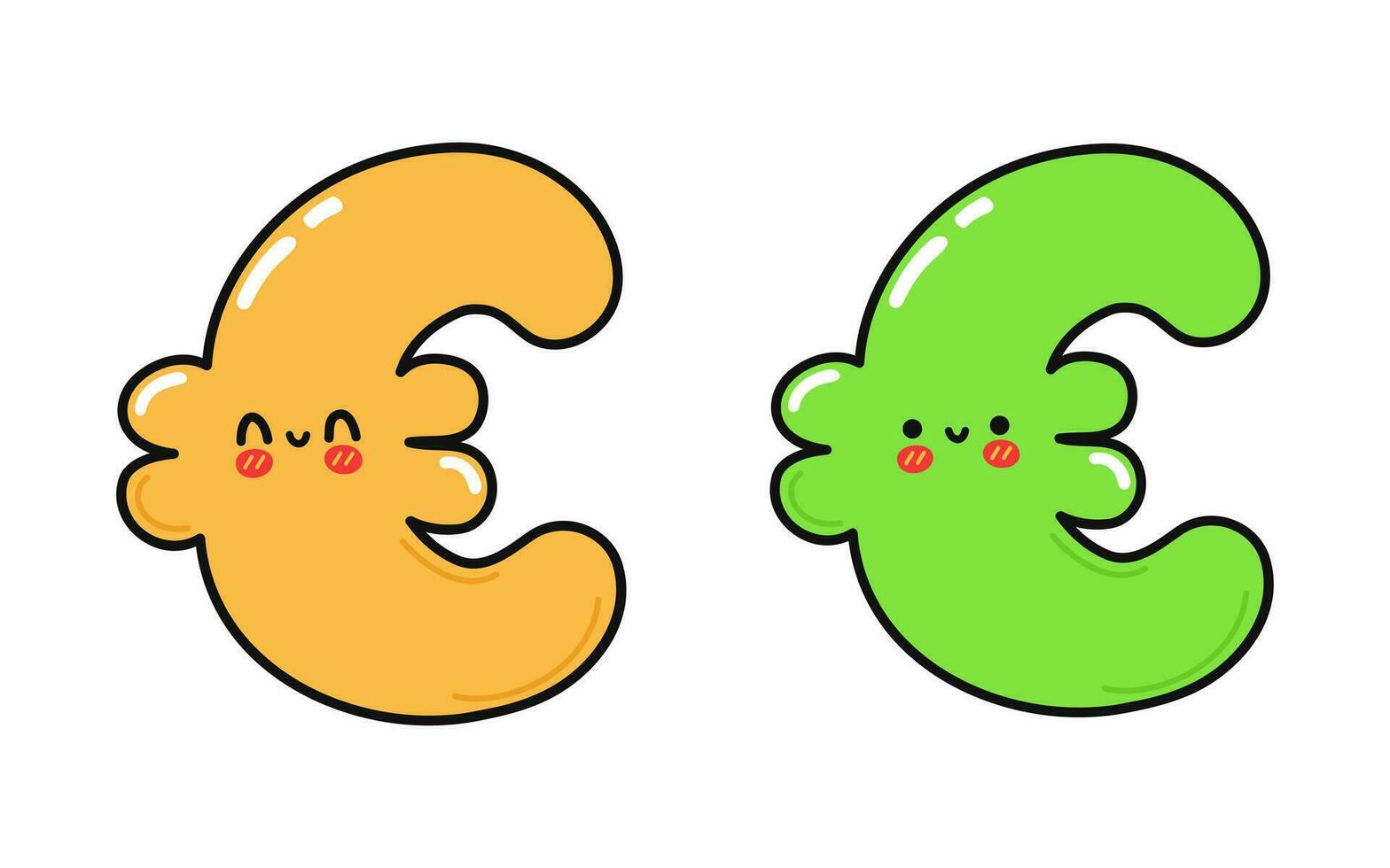 euro teken karakter. vector hand- getrokken tekenfilm kawaii karakter illustratie icoon. geïsoleerd Aan wit achtergrond. euro teken karakter concept