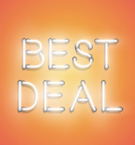 &#39;BESTE DEAL&#39; - Realistisch neonteken, vectorillustratie vector