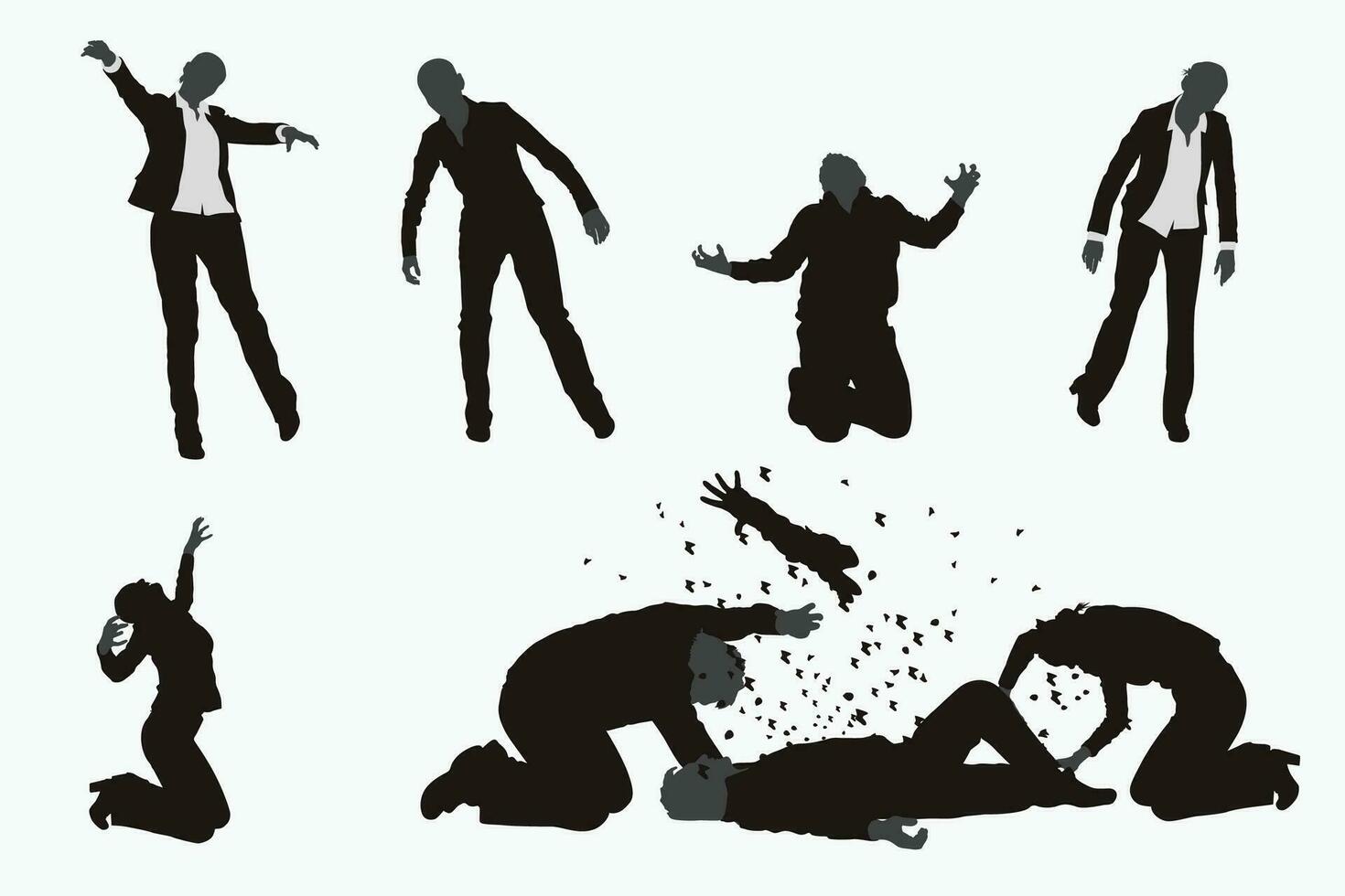 zombie silhouet reeks vector