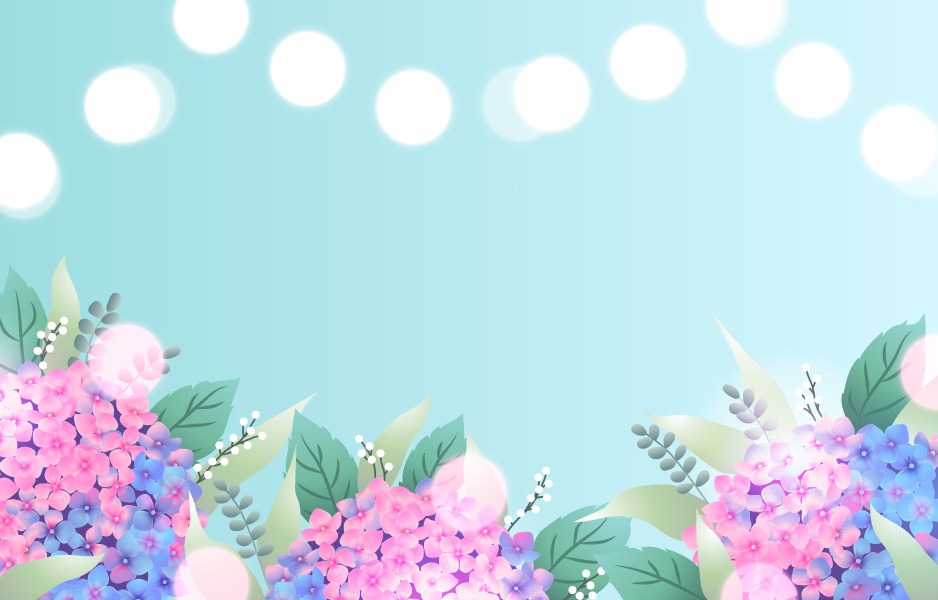 blauwe en roze hortensia bloem achtergrond vector