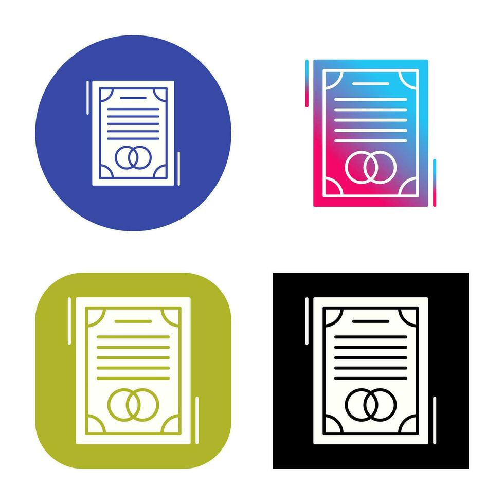 bruiloft contract vector icon