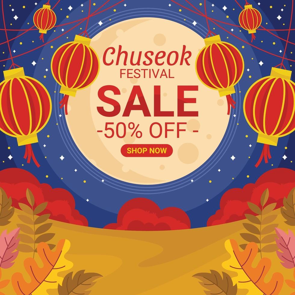 chuseok festival verkoop poster vector