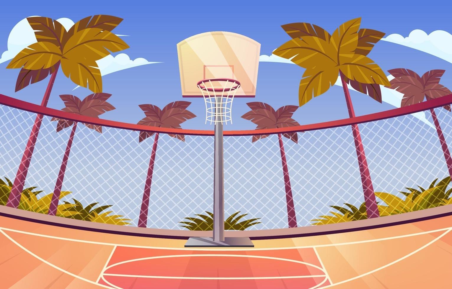 openlucht basketbalveld achtergrond vector