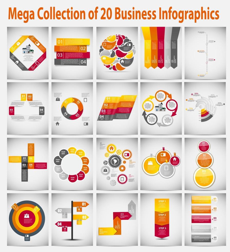 mega collectie infographic sjabloon bedrijfsconcept vector il