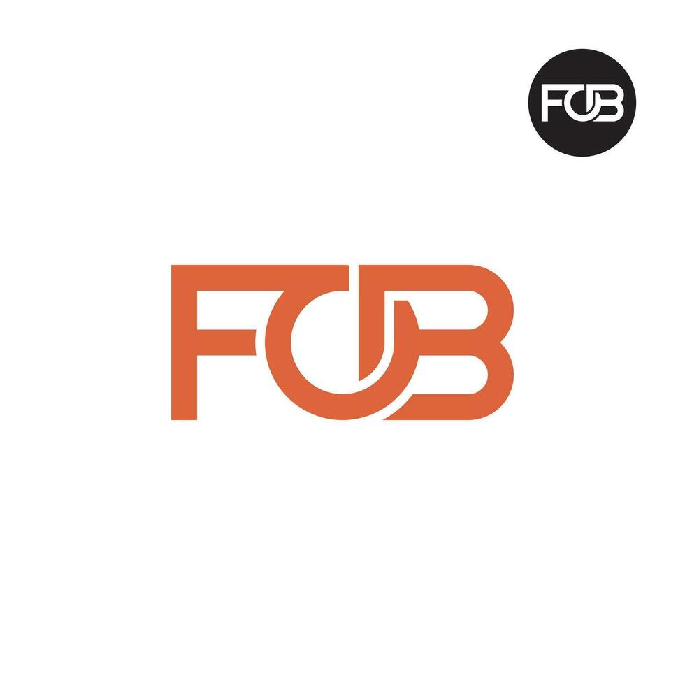 brief fob monogram logo ontwerp vector
