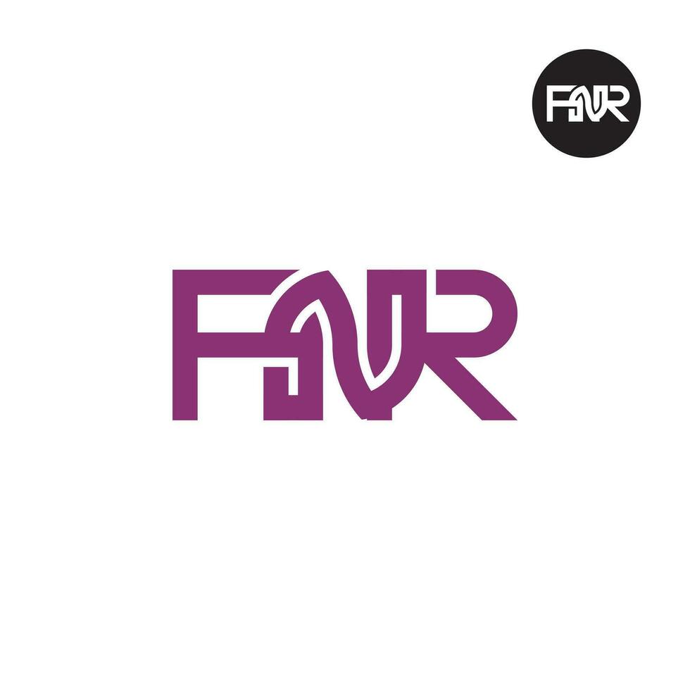 brief fnr monogram logo ontwerp vector