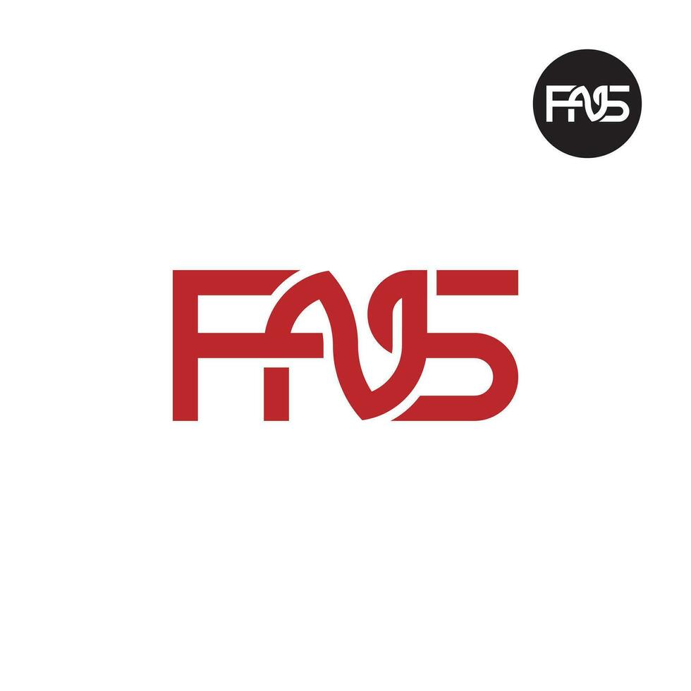 brief fns monogram logo ontwerp vector