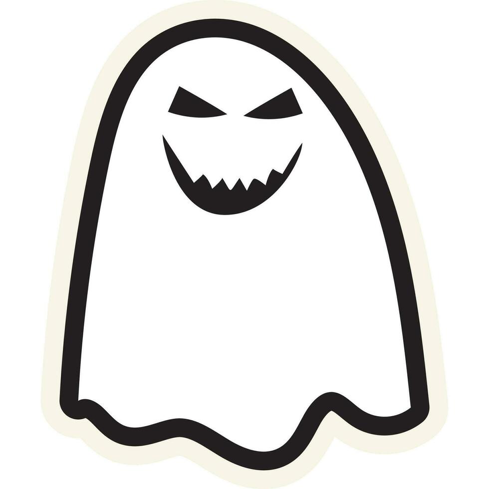 halloween geaaid sinister wit geest sticker vector