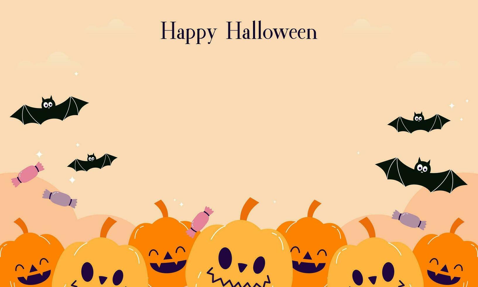 schattig gelukkig halloween kopiëren ruimte banier achtergrond vector