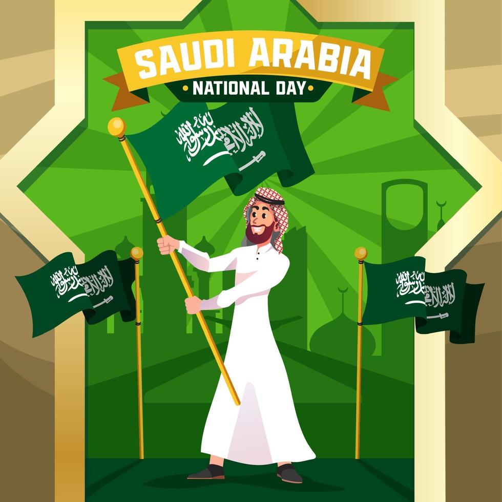 gelukkig saoedi-arabië nationale dag concept vector