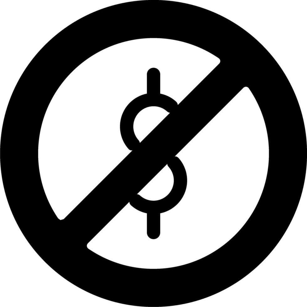contant geld verboden vector icoon